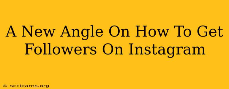 A New Angle On How To Get Followers On Instagram