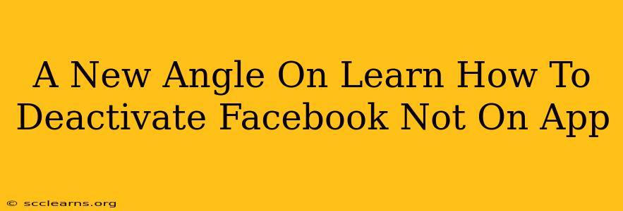 A New Angle On Learn How To Deactivate Facebook Not On App