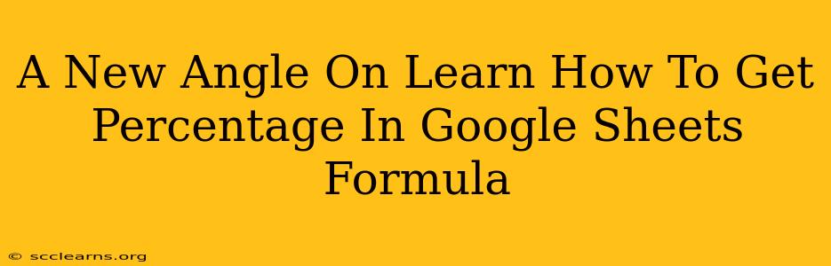 A New Angle On Learn How To Get Percentage In Google Sheets Formula