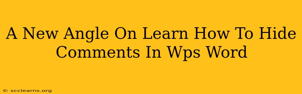 A New Angle On Learn How To Hide Comments In Wps Word