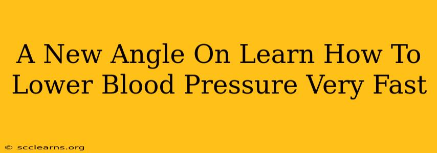 A New Angle On Learn How To Lower Blood Pressure Very Fast