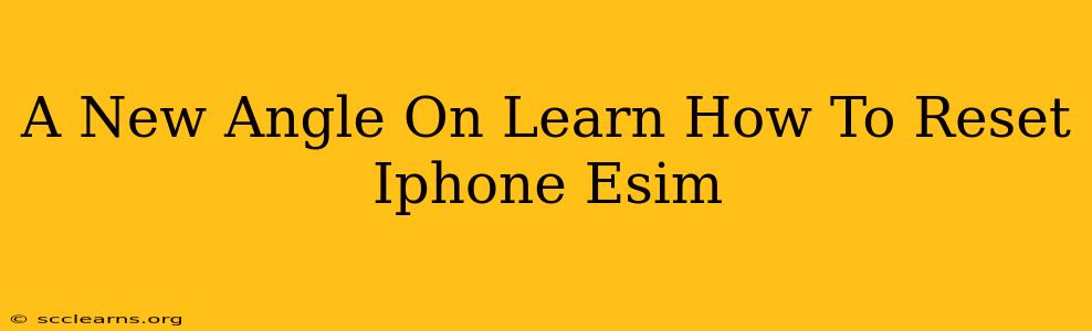 A New Angle On Learn How To Reset Iphone Esim