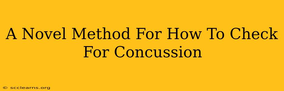 A Novel Method For How To Check For Concussion