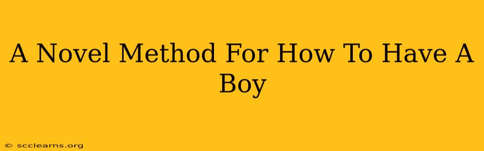 A Novel Method For How To Have A Boy