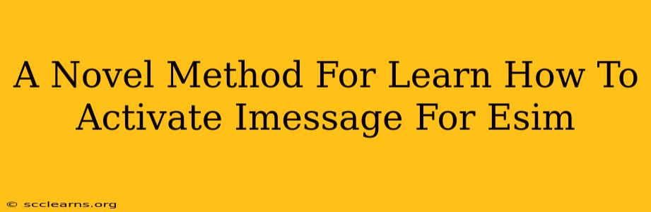 A Novel Method For Learn How To Activate Imessage For Esim