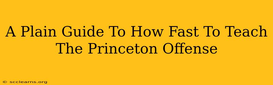 A Plain Guide To How Fast To Teach The Princeton Offense