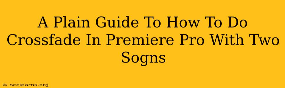 A Plain Guide To How To Do Crossfade In Premiere Pro With Two Sogns