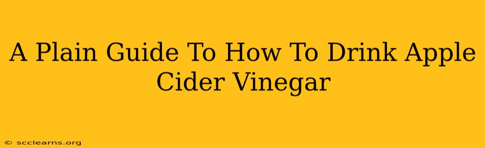 A Plain Guide To How To Drink Apple Cider Vinegar