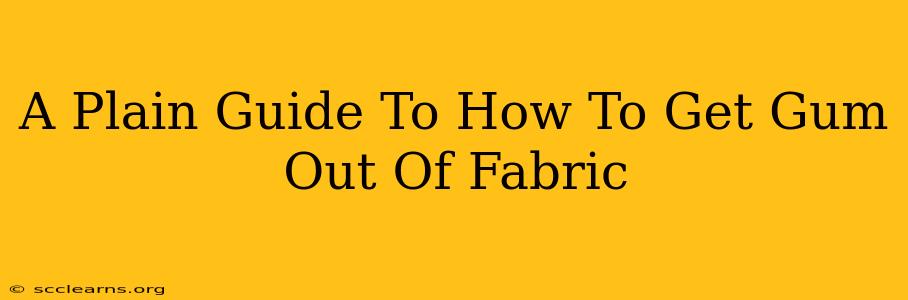 A Plain Guide To How To Get Gum Out Of Fabric