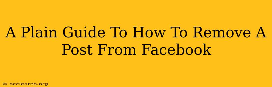 A Plain Guide To How To Remove A Post From Facebook