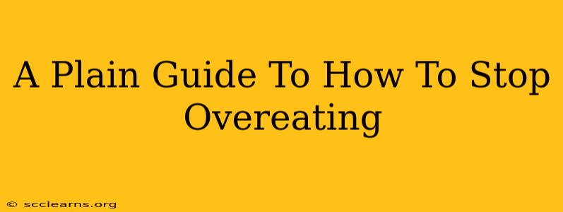 A Plain Guide To How To Stop Overeating