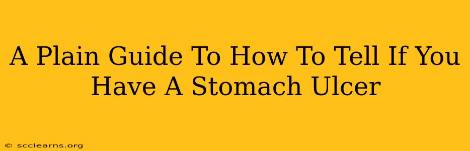 A Plain Guide To How To Tell If You Have A Stomach Ulcer