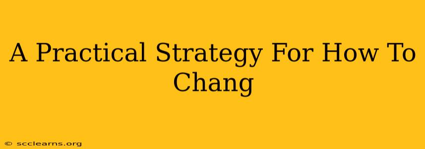 A Practical Strategy For How To Chang