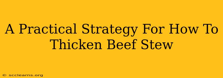 A Practical Strategy For How To Thicken Beef Stew