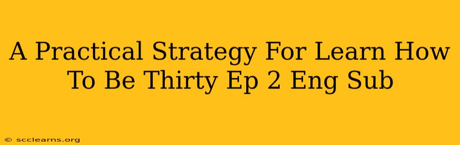 A Practical Strategy For Learn How To Be Thirty Ep 2 Eng Sub