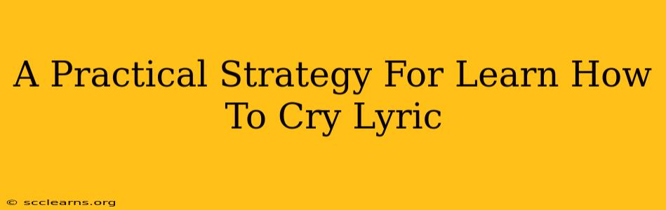 A Practical Strategy For Learn How To Cry Lyric