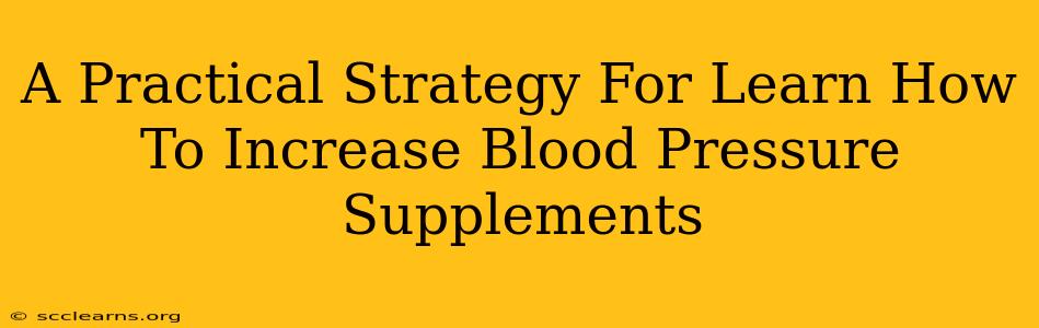 A Practical Strategy For Learn How To Increase Blood Pressure Supplements