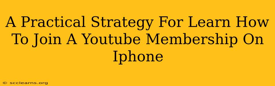 A Practical Strategy For Learn How To Join A Youtube Membership On Iphone