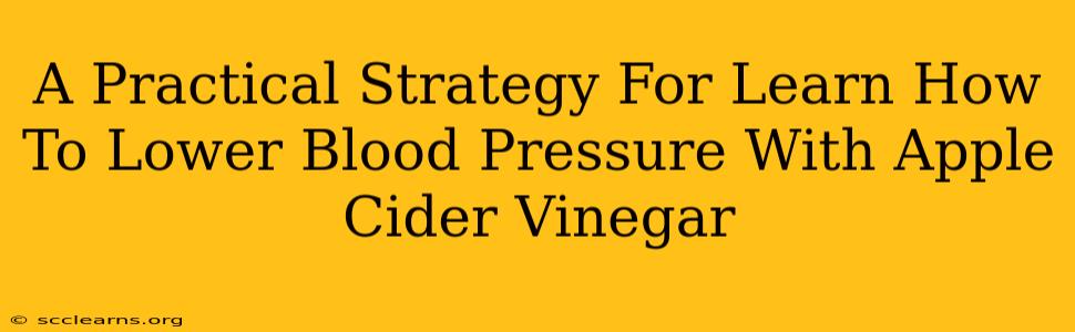 A Practical Strategy For Learn How To Lower Blood Pressure With Apple Cider Vinegar