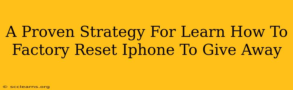 A Proven Strategy For Learn How To Factory Reset Iphone To Give Away