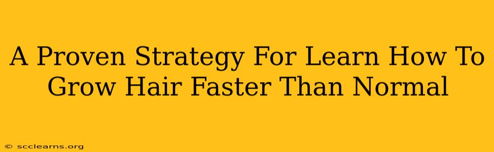 A Proven Strategy For Learn How To Grow Hair Faster Than Normal