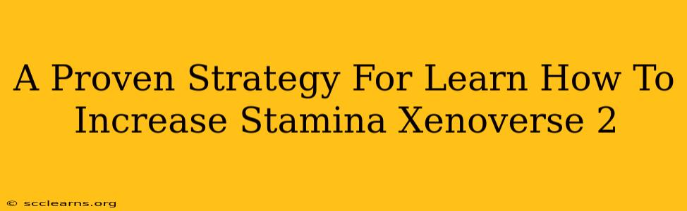 A Proven Strategy For Learn How To Increase Stamina Xenoverse 2