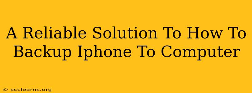 A Reliable Solution To How To Backup Iphone To Computer