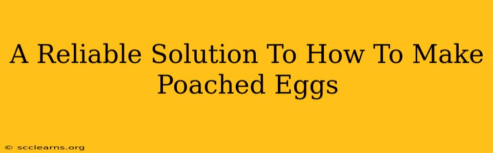 A Reliable Solution To How To Make Poached Eggs