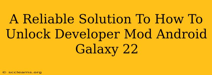 A Reliable Solution To How To Unlock Developer Mod Android Galaxy 22