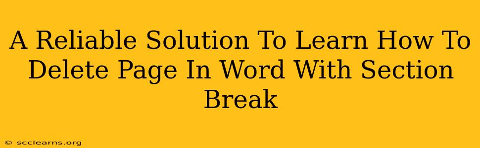 A Reliable Solution To Learn How To Delete Page In Word With Section Break