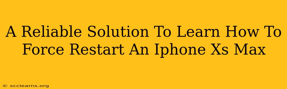 A Reliable Solution To Learn How To Force Restart An Iphone Xs Max