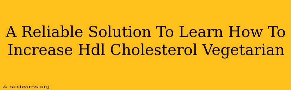 A Reliable Solution To Learn How To Increase Hdl Cholesterol Vegetarian