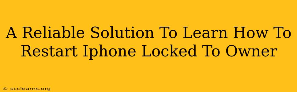 A Reliable Solution To Learn How To Restart Iphone Locked To Owner