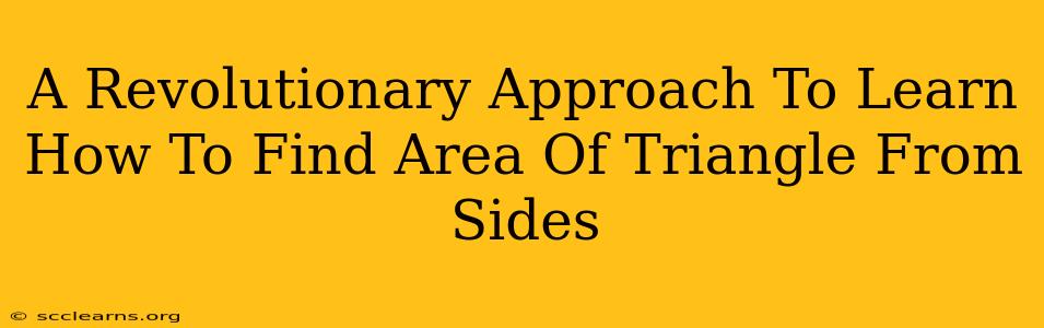 A Revolutionary Approach To Learn How To Find Area Of Triangle From Sides