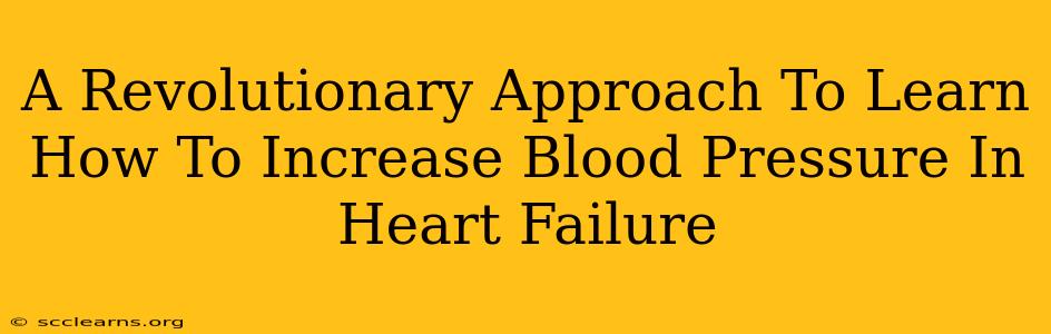 A Revolutionary Approach To Learn How To Increase Blood Pressure In Heart Failure