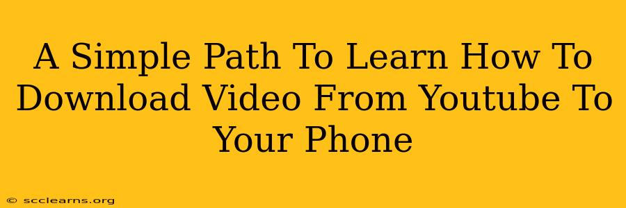 A Simple Path To Learn How To Download Video From Youtube To Your Phone