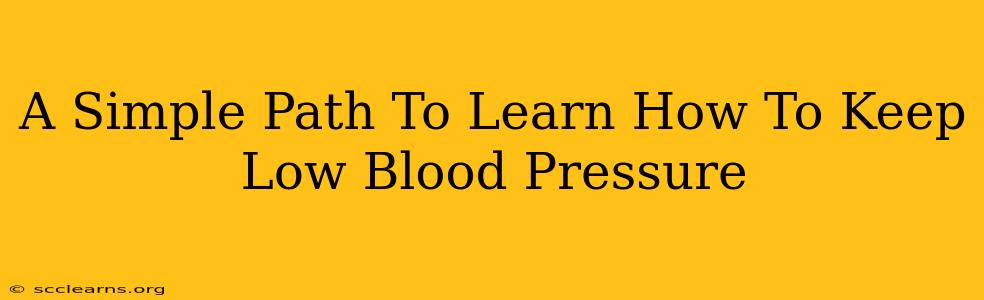 A Simple Path To Learn How To Keep Low Blood Pressure