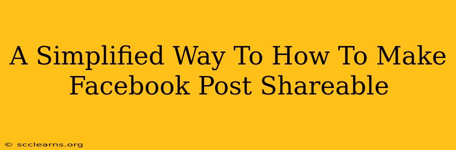 A Simplified Way To How To Make Facebook Post Shareable