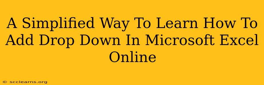 A Simplified Way To Learn How To Add Drop Down In Microsoft Excel Online