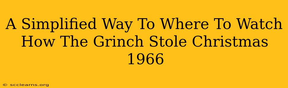 A Simplified Way To Where To Watch How The Grinch Stole Christmas 1966