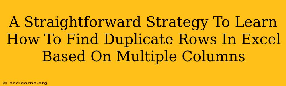 A Straightforward Strategy To Learn How To Find Duplicate Rows In Excel Based On Multiple Columns