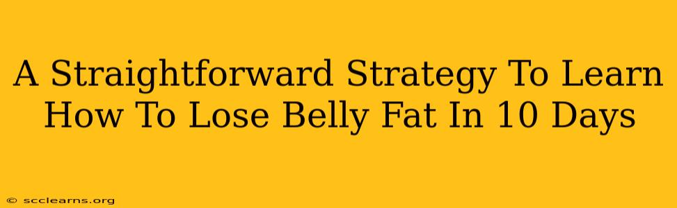 A Straightforward Strategy To Learn How To Lose Belly Fat In 10 Days