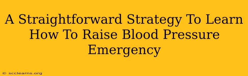 A Straightforward Strategy To Learn How To Raise Blood Pressure Emergency