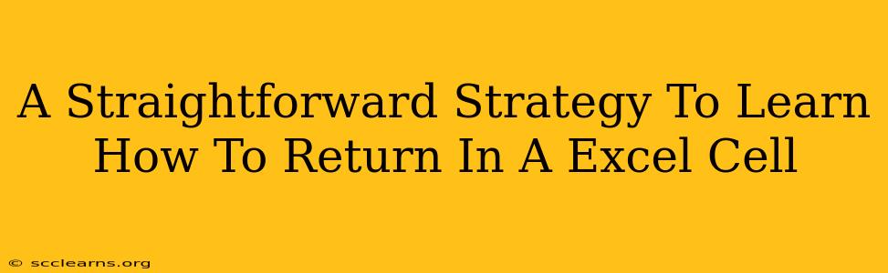 A Straightforward Strategy To Learn How To Return In A Excel Cell