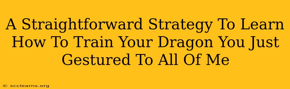 A Straightforward Strategy To Learn How To Train Your Dragon You Just Gestured To All Of Me