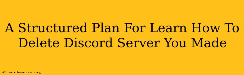 A Structured Plan For Learn How To Delete Discord Server You Made