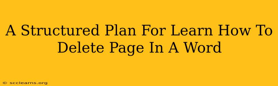 A Structured Plan For Learn How To Delete Page In A Word