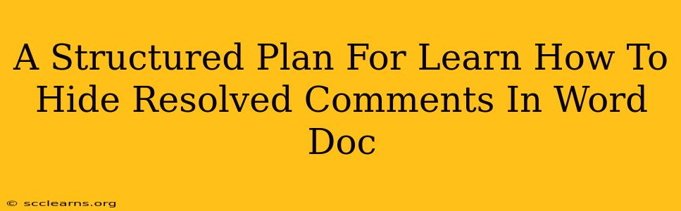 A Structured Plan For Learn How To Hide Resolved Comments In Word Doc