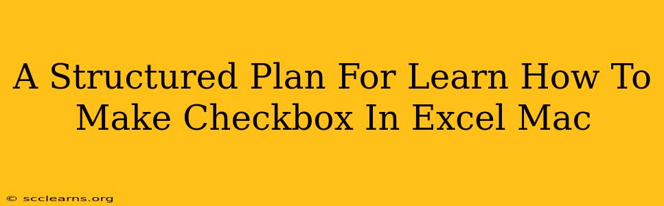 A Structured Plan For Learn How To Make Checkbox In Excel Mac