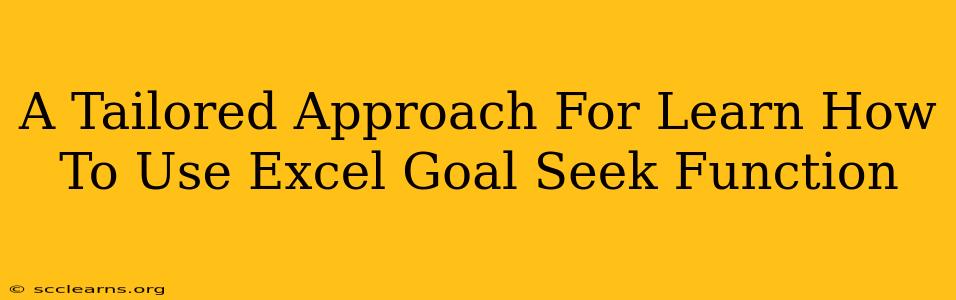 A Tailored Approach For Learn How To Use Excel Goal Seek Function